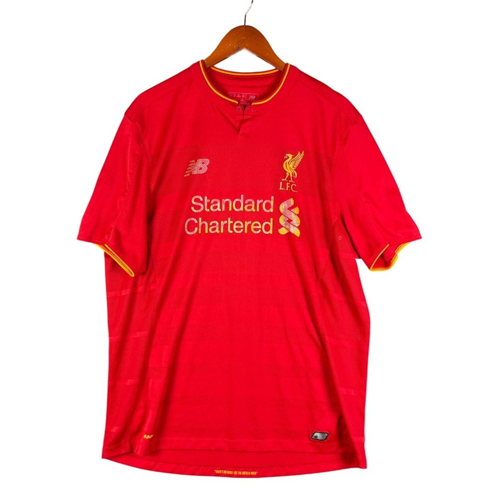 New Balance LFC Liverpool Home Soccer Jersey 16/17 Red Yellow Mens XL NB Dry